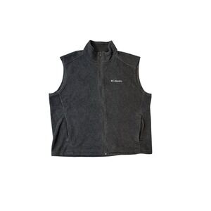 COLUMBIA Men's Steens Mountain Vest Jacket Size XL‎ Gray Fleece Full Zip